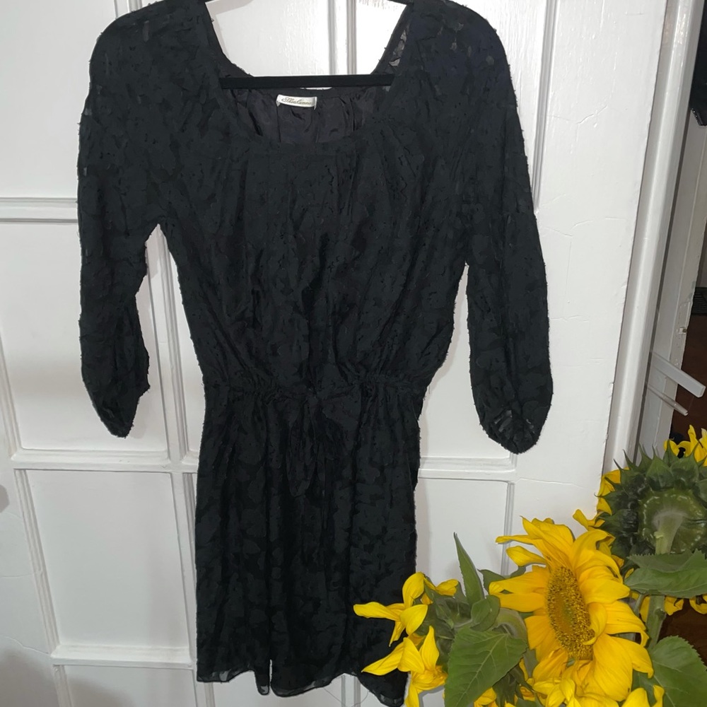 Shoshanna Black Applique Floral Dress Size S/M
